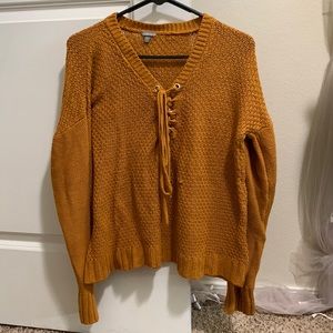 Lace up sweater